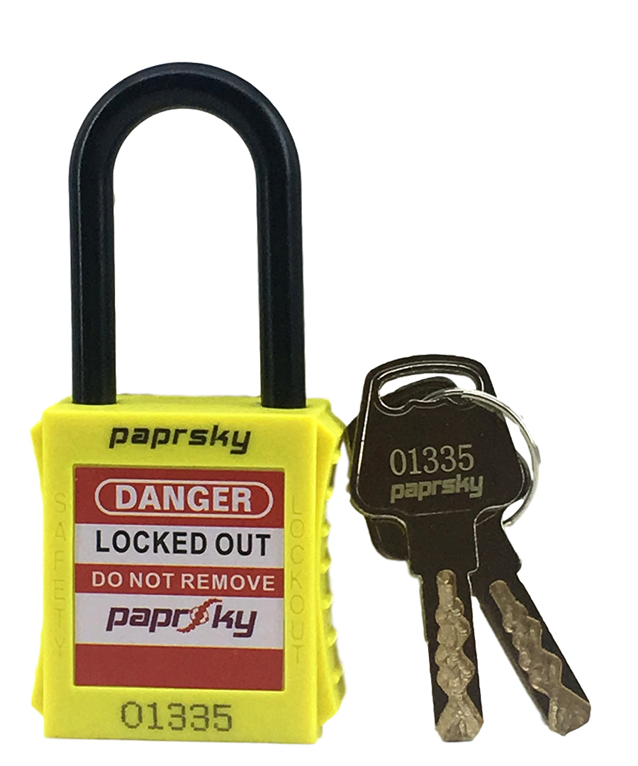 Safety Lockout Dielectric Padlock Yellow Color PS-LOTO-PPNR-38 Dielectric Short Shackle